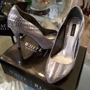 White House Black Market Metallic Snakeskin Heels